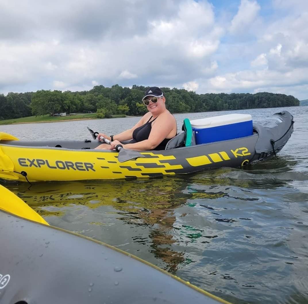 Intex 68307EP Explorer K2 Inflatable Kayak Set: Includes Deluxe 86in Aluminum Oars and High-Output Pump – SuperStrong PVC – Adjustable Seats with Backrest – 2-Person – 400lb Weight Capacity - Customer Photo 2
