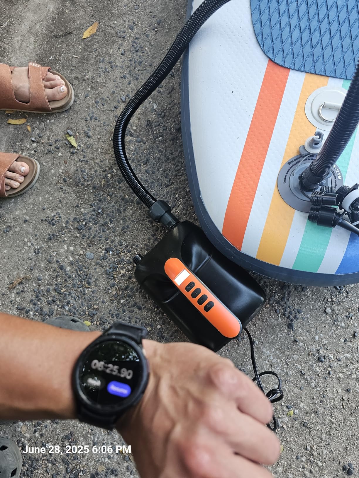 Tuomico 20PSI High Pressure SUP Electric Air Pump,Dual Stage Inflation Paddle Board Pump for Inflatable Stand Up Paddle Boards, Boats,Kayak,12V DC Car Connector - Customer Photo 1