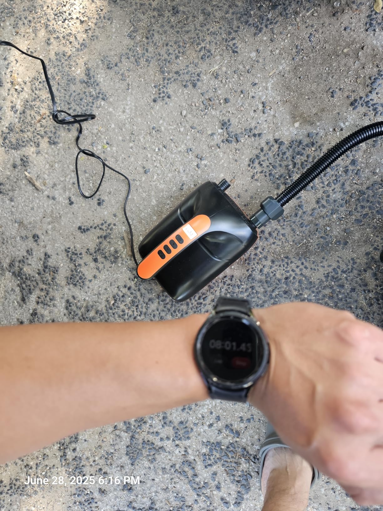 Tuomico 20PSI High Pressure SUP Electric Air Pump,Dual Stage Inflation Paddle Board Pump for Inflatable Stand Up Paddle Boards, Boats,Kayak,12V DC Car Connector - Customer Photo 2