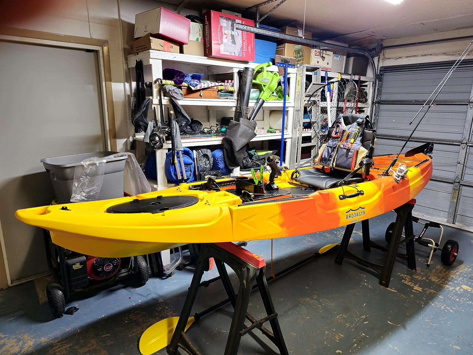 BKC UH-RA220 11.5 Foot Angler Sit On Top Fishing Kayak with Paddles and Upright Chair and Rudder System Included (Blue CAMO) - Customer Photo 1