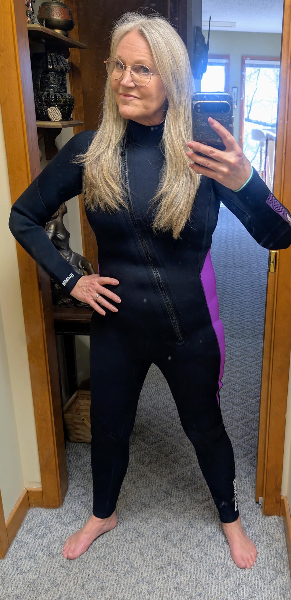 Owntop Wetsuit 5mm Neoprene Diving Suit - Mens Womens Thicken Full Wet Suit, Front Zip Long Sleeve UPF50+ Keep Warm Swimwear for Scuba Surfing Swimming Diving Snorkeling Water Sports - Customer Photo 1