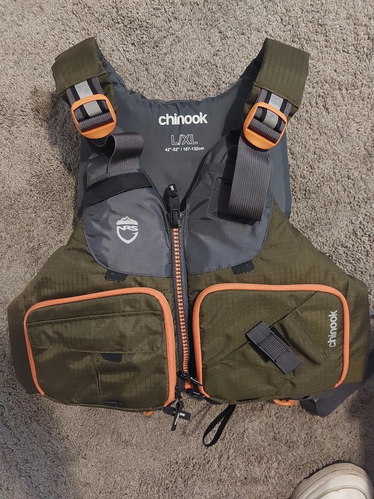 NRS Chinook Fishing Life Jacket for Fishing | Adult USCG Type III PFD | Mesh Back Front Zip Vest with Pockets for Rafting, Kayaking, Paddling - Customer Photo 1