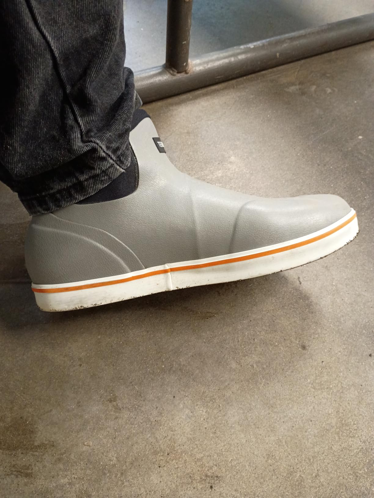 Men's Waterproof Deck Rain Boots - Anti-Slip Rubber Ankle Boots for men, ideal for Fishing and Boating, All-Season - Customer Photo 1