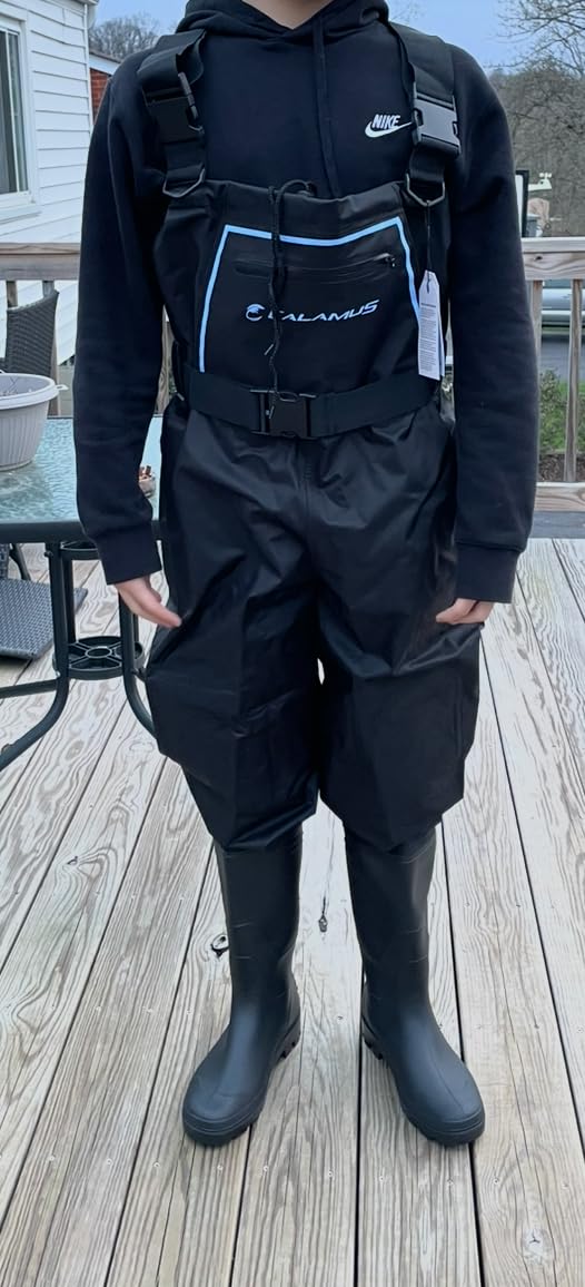 Calamus WaveWalker Fishing Waders for Men & Women, 100% Waterproof PVC Waders with Slip-Resistant Boots, Tear-Resistant Nylon - Customer Photo 2