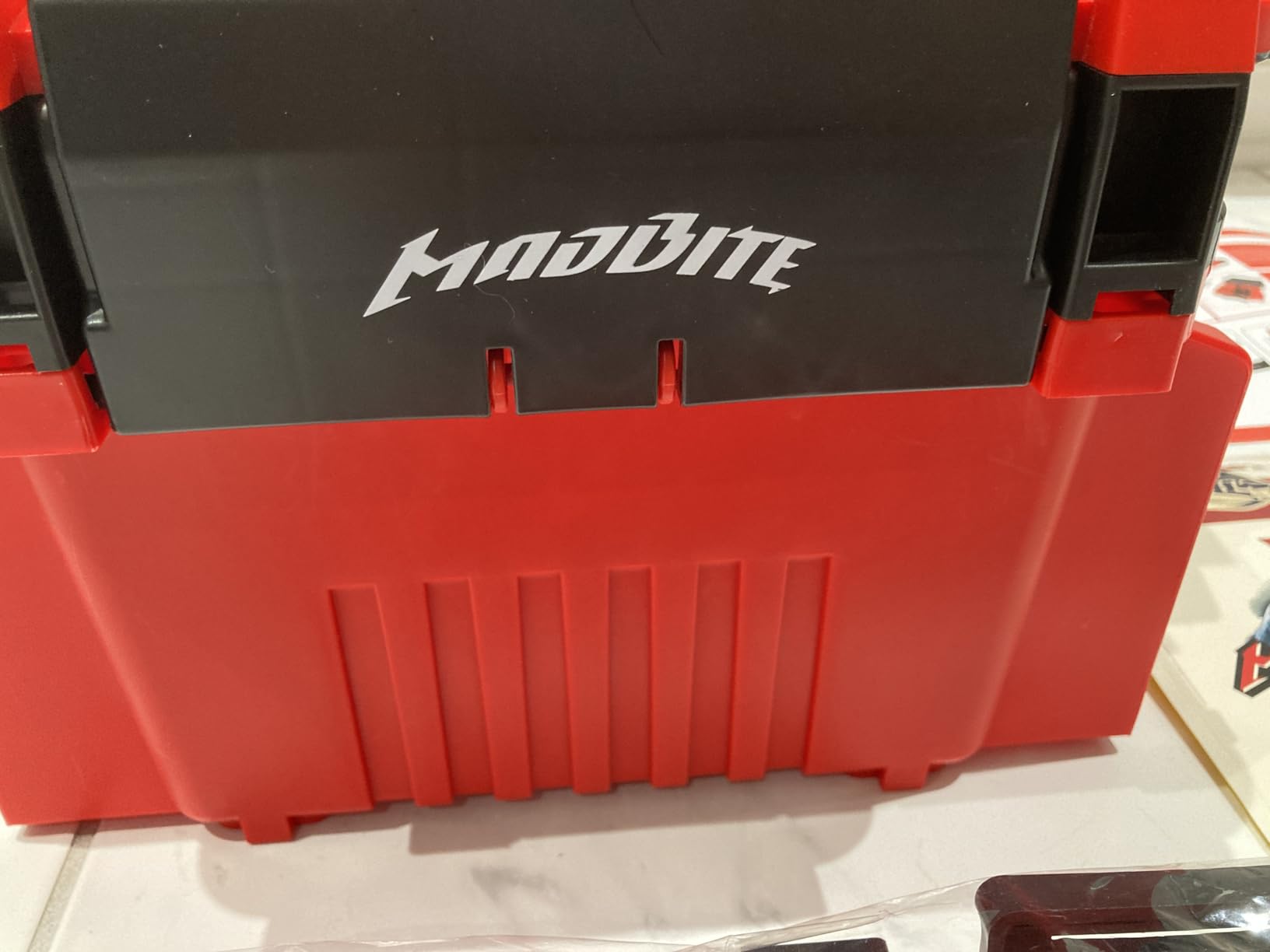 MadBite By KastKing RigHub Portable Tackle Storage Box, Adjustable Rod Holder, Cup Holder, Removable Dividers, Ideal for Fishing Lures and Gear Storage, Kayak Fishing, Ice Fishing - Customer Photo 1