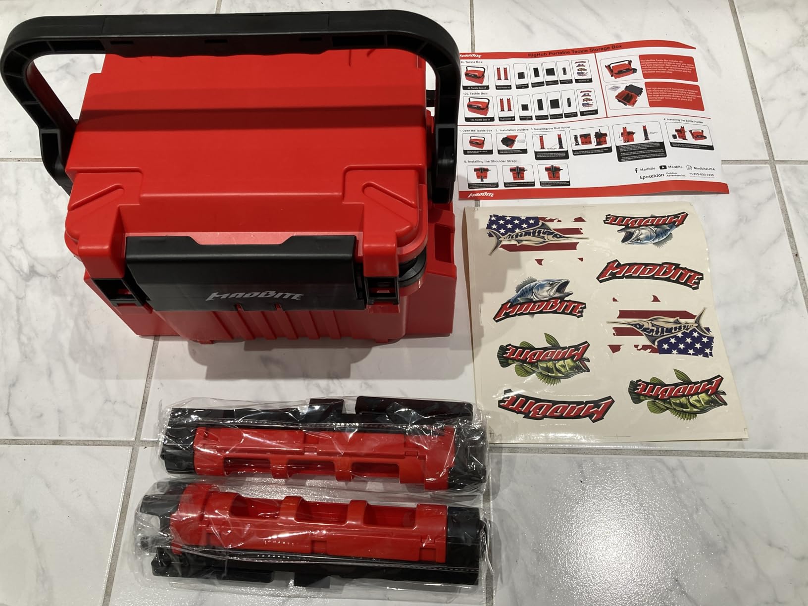 MadBite By KastKing RigHub Portable Tackle Storage Box, Adjustable Rod Holder, Cup Holder, Removable Dividers, Ideal for Fishing Lures and Gear Storage, Kayak Fishing, Ice Fishing - Customer Photo 2