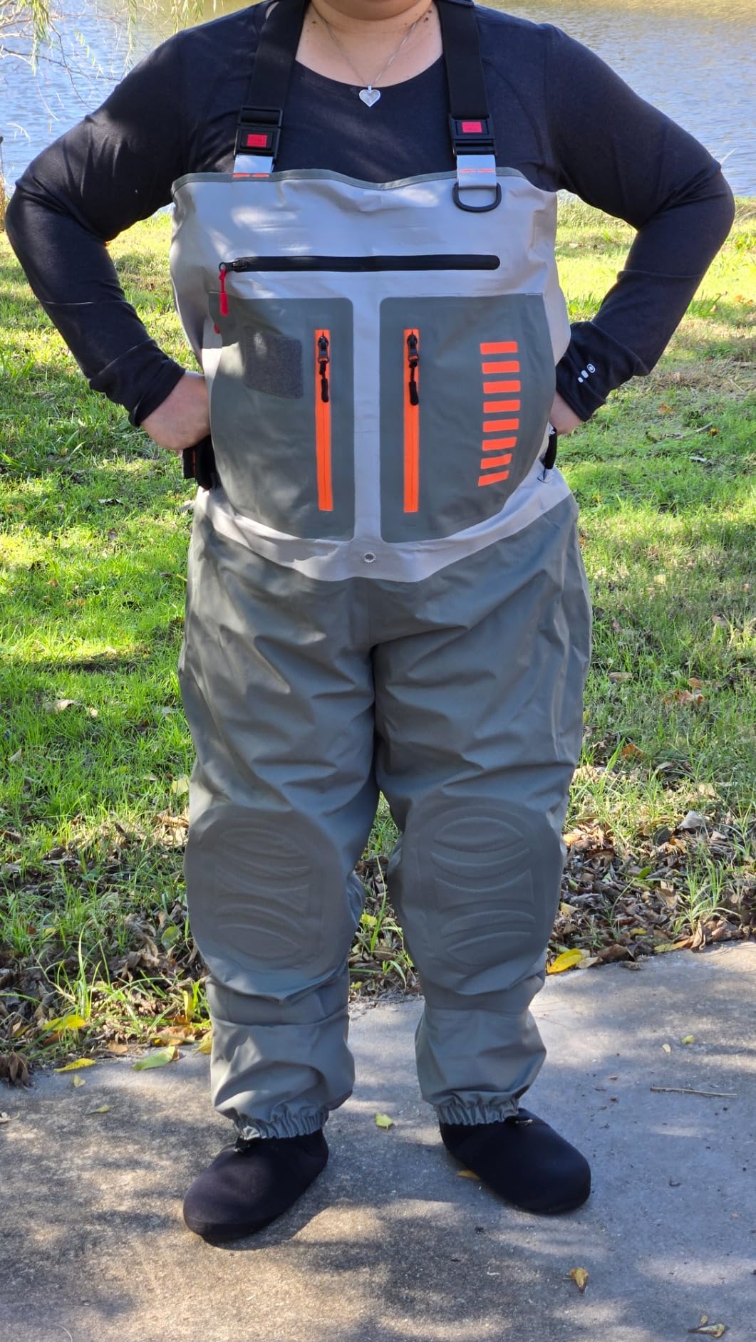 Breathable Waders for Men Women, Stocking Foot Waterproof Chest Waders, Lightweight Waders for Fly Fishing - Customer Photo 1