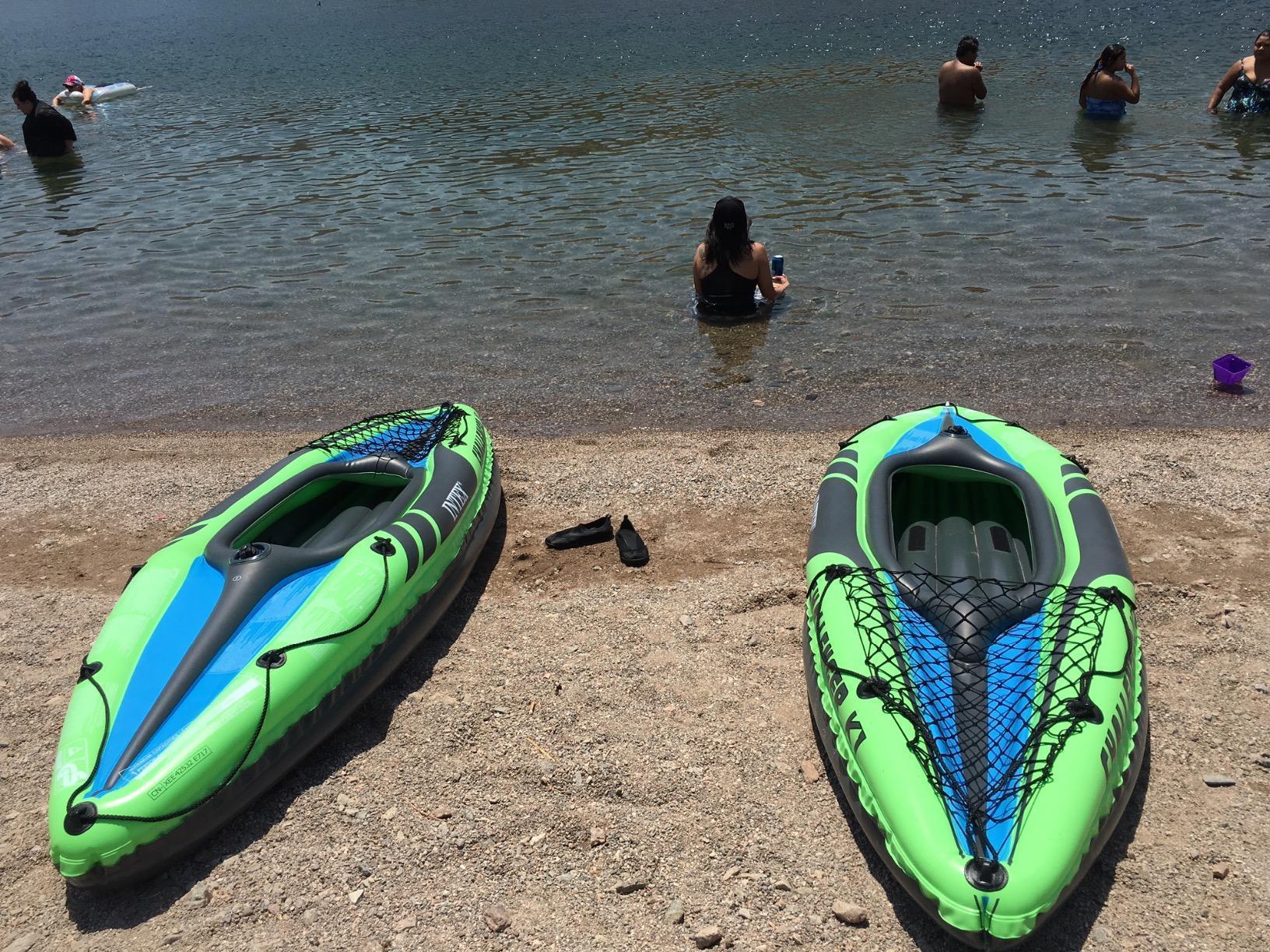 INTEX Challenger Inflatable Kayak Series: Includes Deluxe 86in Kayak Paddles and High-Output Pump – SuperStrong PVC – Adjustable Seat with Backrest – Removable Skeg – Cargo Storage Net - Customer Photo 2