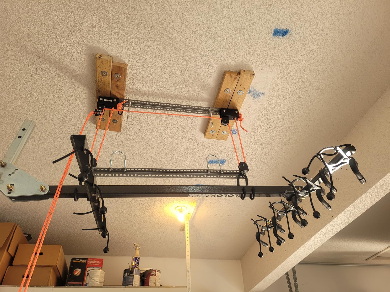 RAD Sportz Kayak Storage Hoists - Overhead Pulley Hoist Systems with 125lb Capacity Each for Canoes, Bikes, Ladders, and More - Customer Photo 3