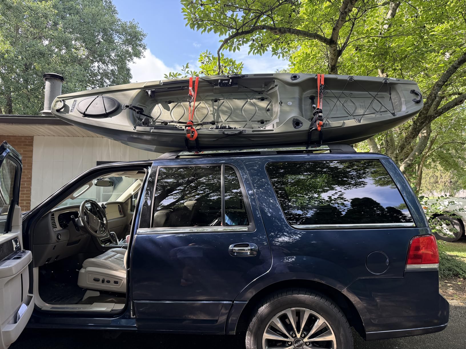 TMS Kayak Roof Racks for 2 Kayaks - Dual Universal Fit Carriers Include Two Sets of Straps for Cars, Trucks and SUVs - Easy to Mount J-Bar Style Carriers for Kayaks Canoes Paddleboards and Surfboards - Customer Photo 1