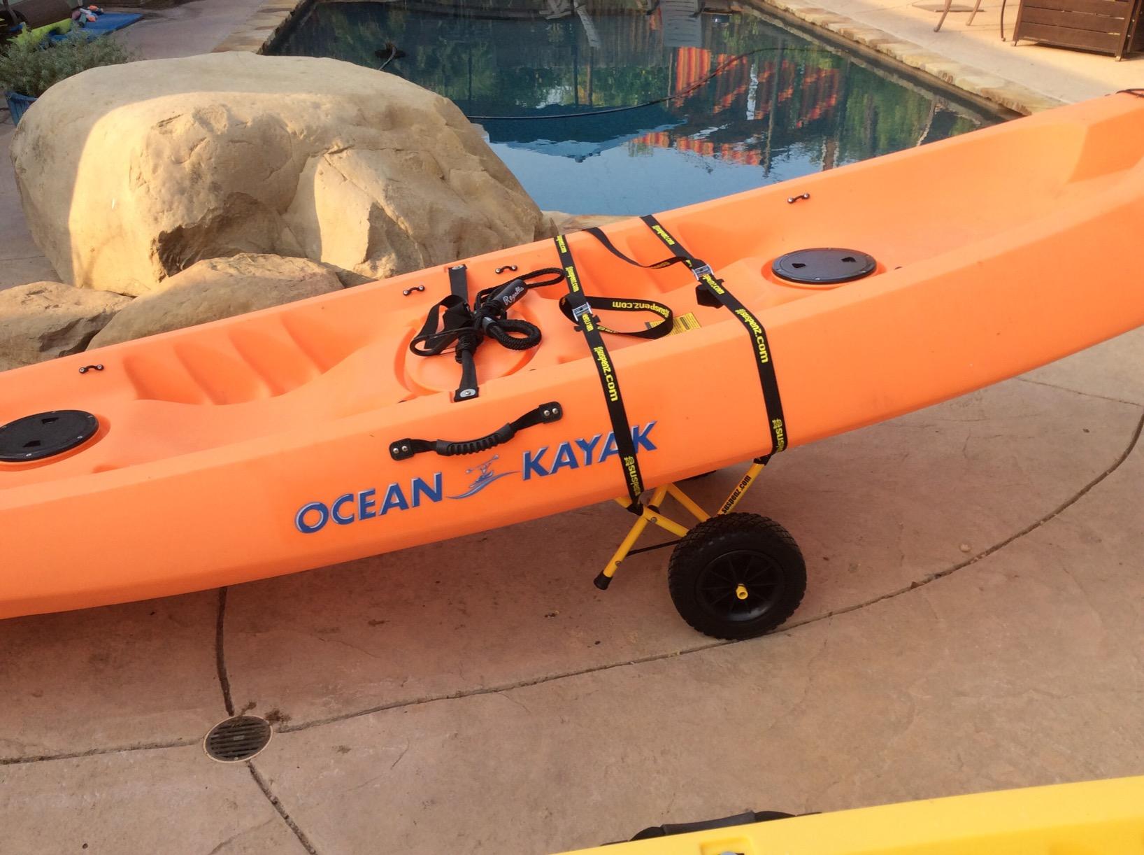 Suspenz Kayak Canoe Transport Trailer, DLX Kayak Cart, Trolley with Airless Wheels and Straps, Weight Capacity 150 lbs, Yellow (22-0044) - Customer Photo 3