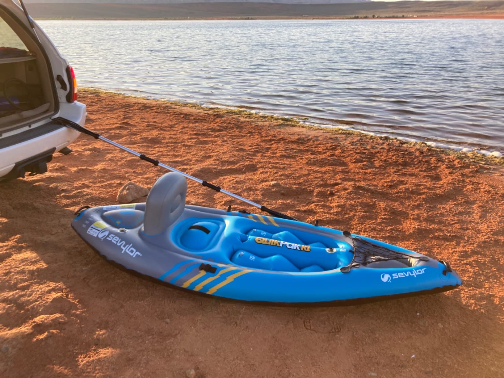 Sevylor QuickPak K1 1-Person Inflatable Kayak, Kayak Folds into Backpack with 5-Minute Setup, 21-Gauge PVC Construction; Hand Pump & Paddle Included Customer Review Sevylor QuickPak K1 1-Person Inflatable Kayak, Kayak Folds into Backpack with 5-Minute Setup, 21-Gauge PVC Construction; Hand Pump & Paddle Included - Customer Photo 2