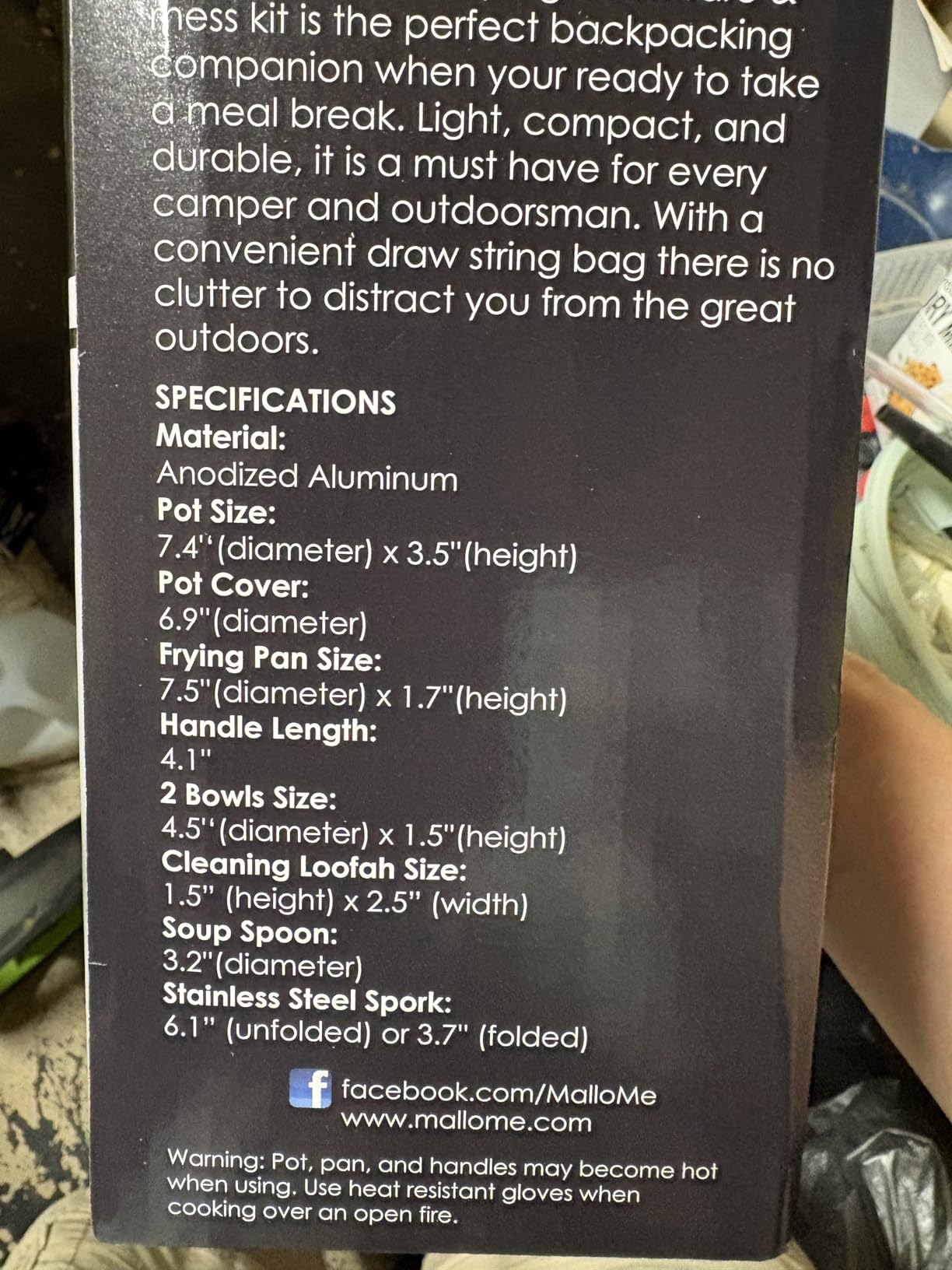 MalloMe Camping Cookware Mess Kit for Backpacking Gear – Camping Cooking Set - Camping Pots and Pans Set - Backpacking Stove/Portable Stove Compatible - Camp Kitchen Equipment Accessories Pot - Customer Photo 1