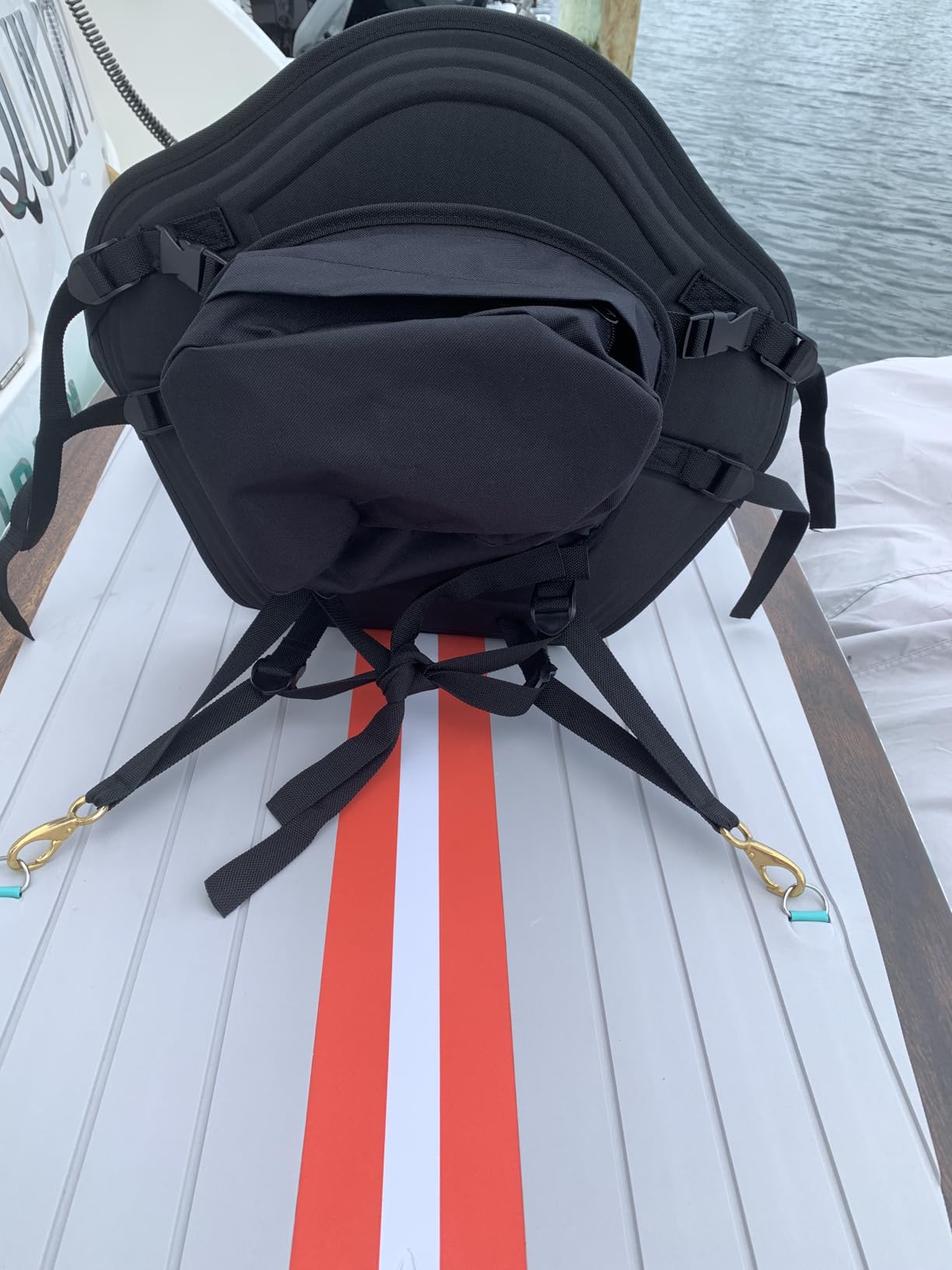 Leader Accessories Kayak Seats Paddle Board Seat Universal Padded Canoe SUP Seat with Back Support - Deluxe Kayak Chair Seat Cushion with Storage Bag - Customer Photo 2