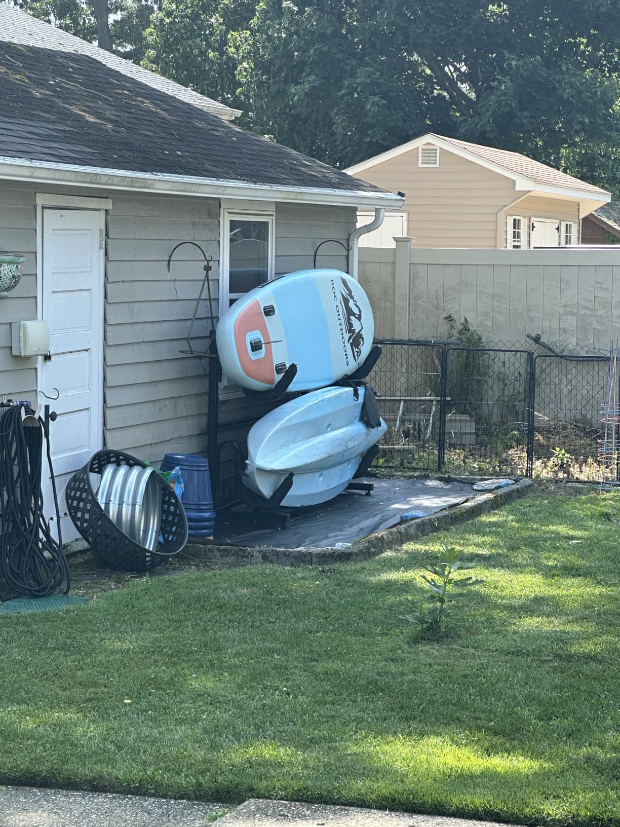 RAD Sportz Kayak Storage Rack - Freestanding Adjustable Stand with Padded Arms and 400lb Capacity for Canoes, SUP, or Paddleboards (Black) Customer Review RAD Sportz Kayak Storage Rack - Freestanding Adjustable Stand with Padded Arms and 400lb Capacity for Canoes, SUP, or Paddleboards (Black) - Customer Photo 1