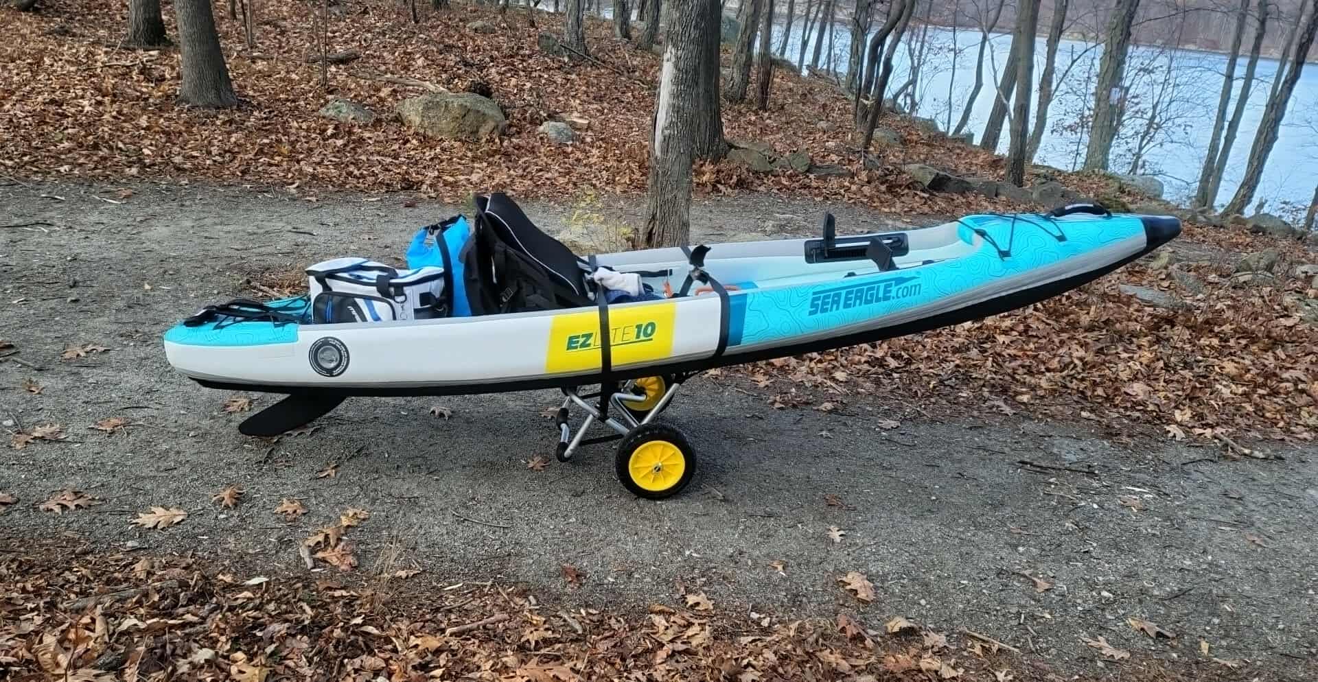 Bonnlo Kayak Cart Canoe Dolly Fishing Kayak Accessories Carrier Foldable Paddle Board Trolley Boat Trailer Transport with NO-Flat Airless Tires Wheels and 2 Ratchet Straps - Customer Photo 1