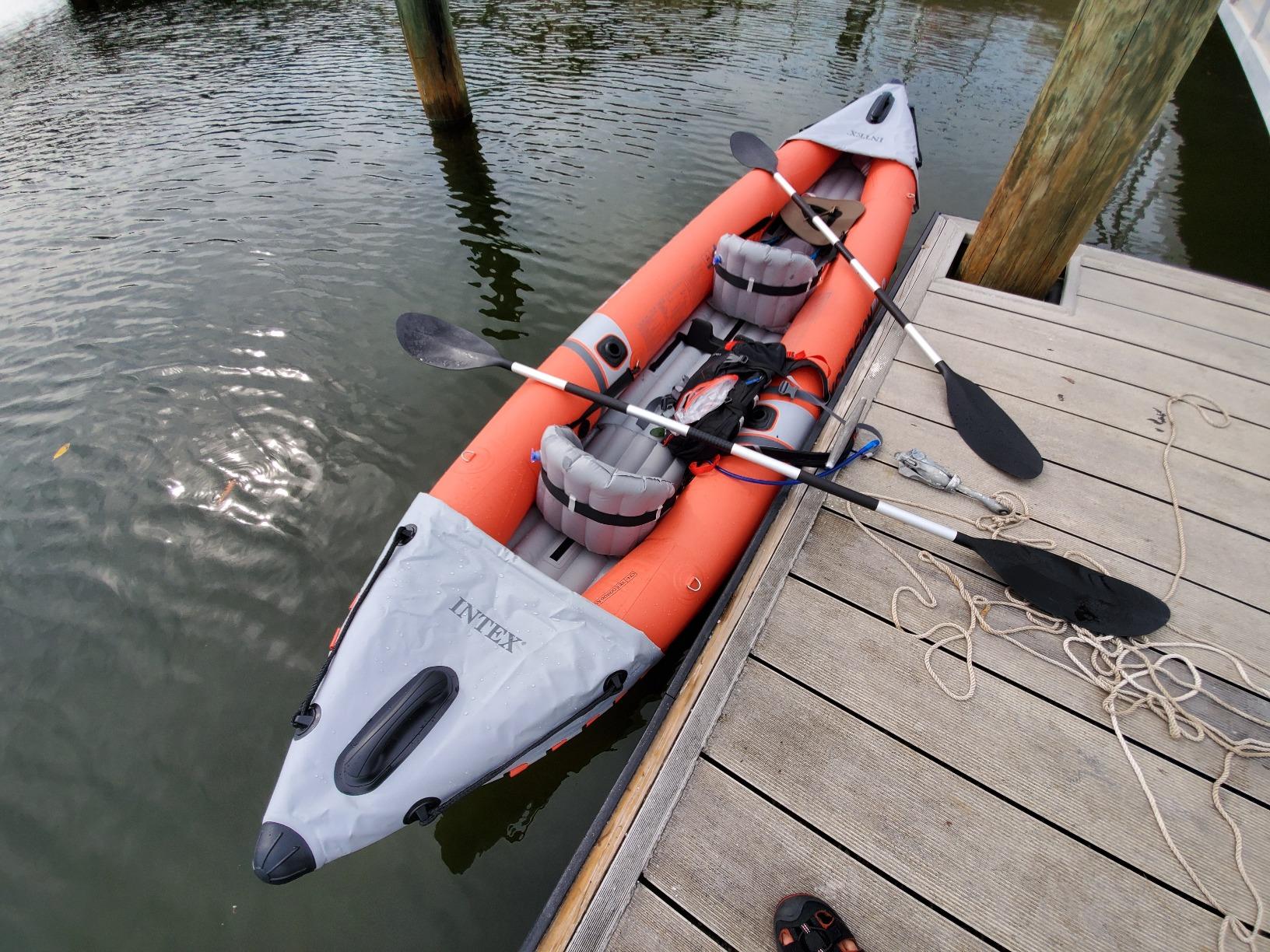 Intex 68309EP Excursion Pro K2 Inflatable Kayak Set: Includes Deluxe 86in Kayak Paddles and High-Output Pump – SuperTough PVC – Adjustable Bucket Seat – 2-Person – 400lb Weight Capacity - Customer Photo 4