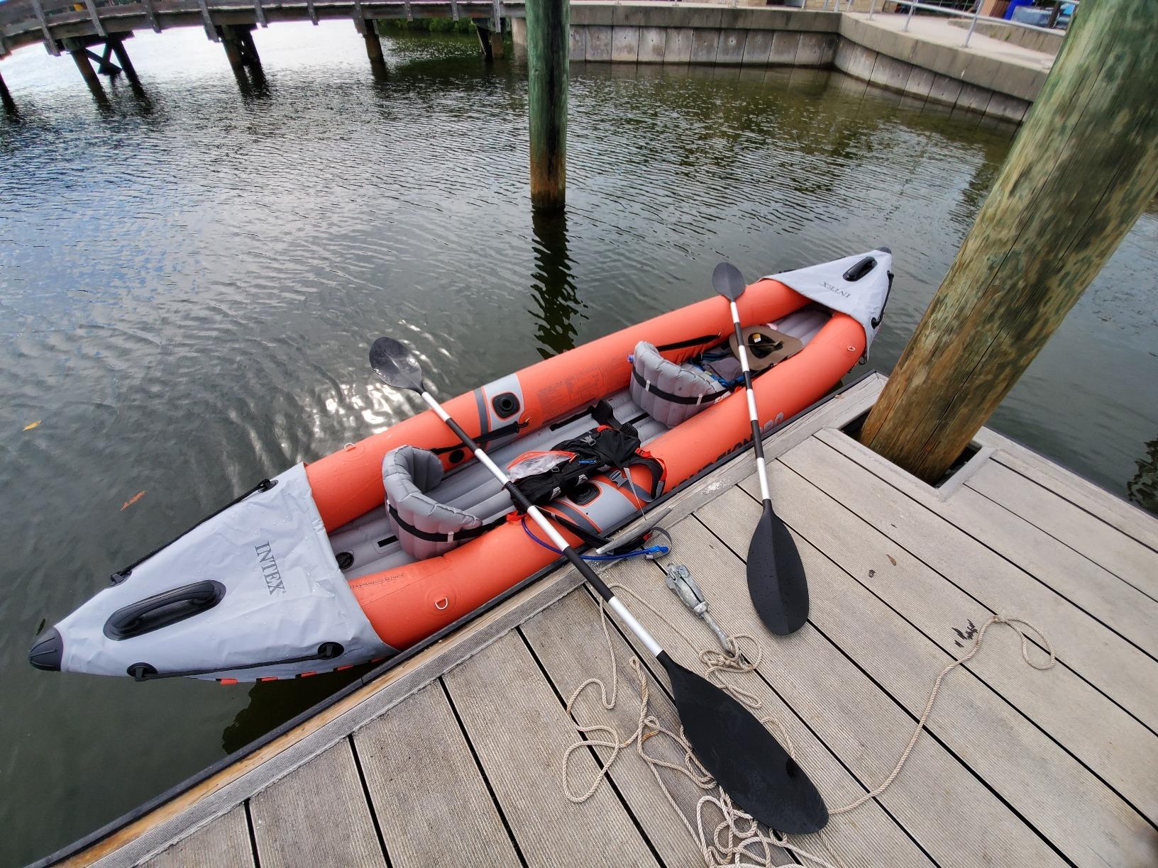 Intex 68309EP Excursion Pro K2 Inflatable Kayak Set: Includes Deluxe 86in Kayak Paddles and High-Output Pump – SuperTough PVC – Adjustable Bucket Seat – 2-Person – 400lb Weight Capacity - Customer Photo 5