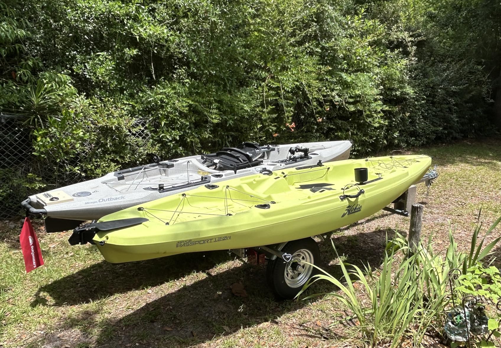 Malone MPG464-LBB MicroSport LowBed 2 Kayak Trailer with 2 Bunk Kayak Carriers & Spare Tire | 20' / 800 lbs Capacity | Fully Submersible | 22