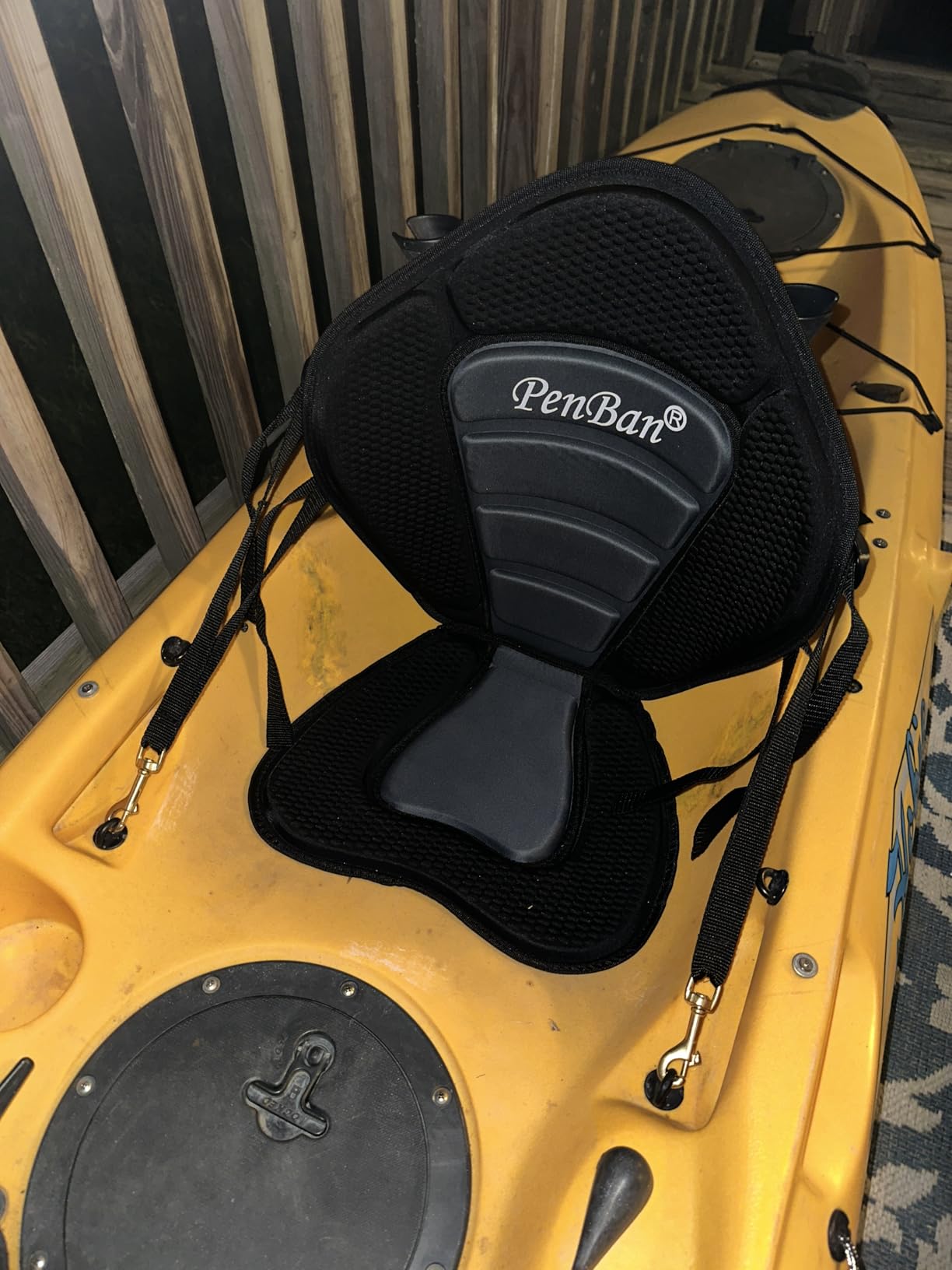 Universal Deluxe Kayak Seat Cushion with Storage Bag for Kayak,Padded Boat,SUP,Canoe,Fishing Boat,Seats with 4 Adjustable Straps - Customer Photo 2