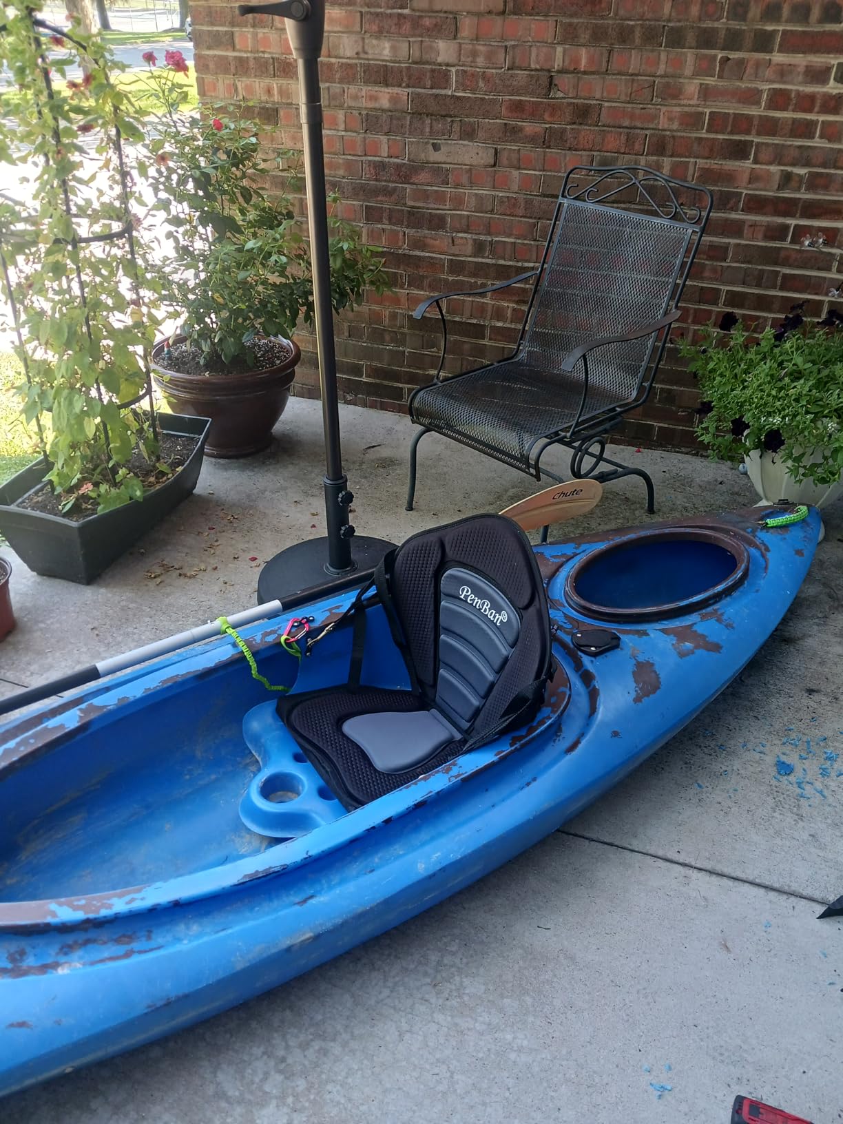 Universal Deluxe Kayak Seat Cushion with Storage Bag for Kayak,Padded Boat,SUP,Canoe,Fishing Boat,Seats with 4 Adjustable Straps - Customer Photo 4