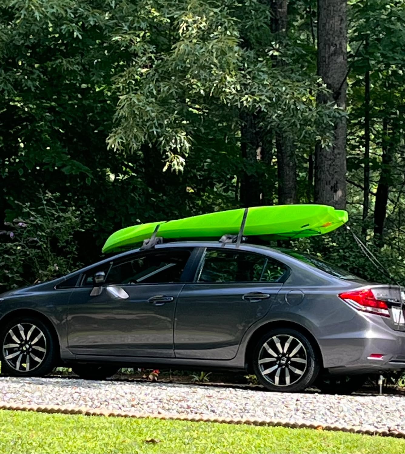 HEYTRIP Universal Soft Roof Rack Pads for Kayak/Surfboard/SUP/Canoe with 15FT Tie-Down Straps and Storage Bag - Customer Photo 1