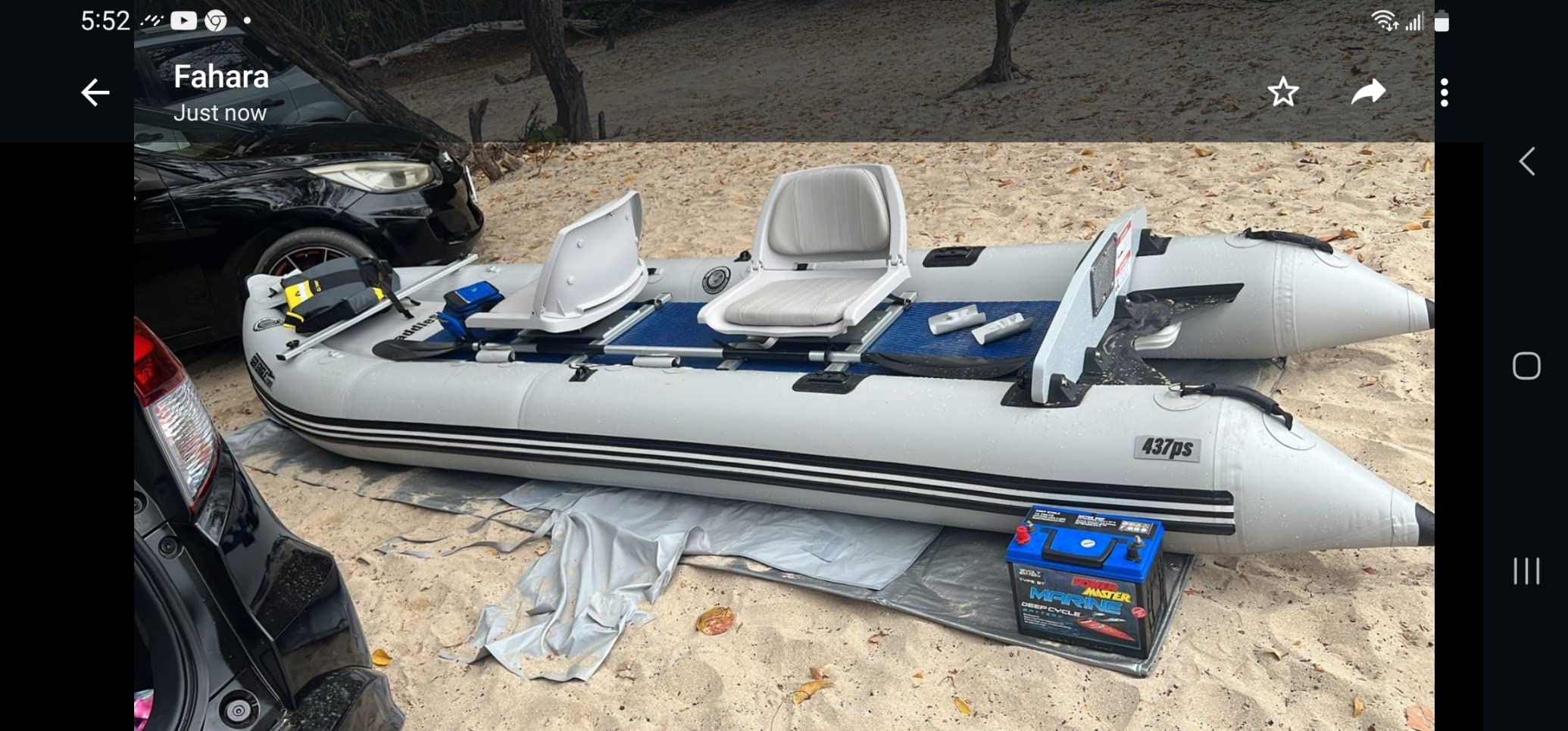 Sea Eagle 437ps PaddleSki Inflatable 1-2 Person Catamaran Boat – Paddle, Motor, Fish, or Sail – 4-in-1 Inflatable Watercraft – Self Bailing - Customer Photo 2