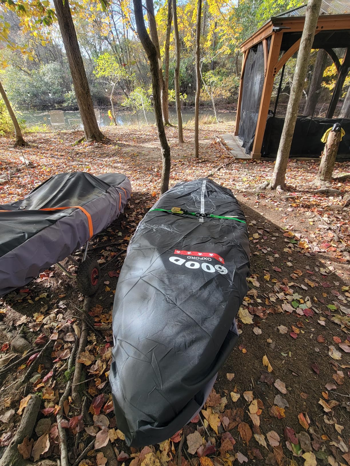 Rosefray 9.3-15 FT Kayak Cover, High-performance Marine kayak covers, Comfortable ShoulderStrap, Waterproof UV Resistant, Fade-Resistant Dustproof Fishing Boat Cover for Outdoor Storage - Customer Photo 1