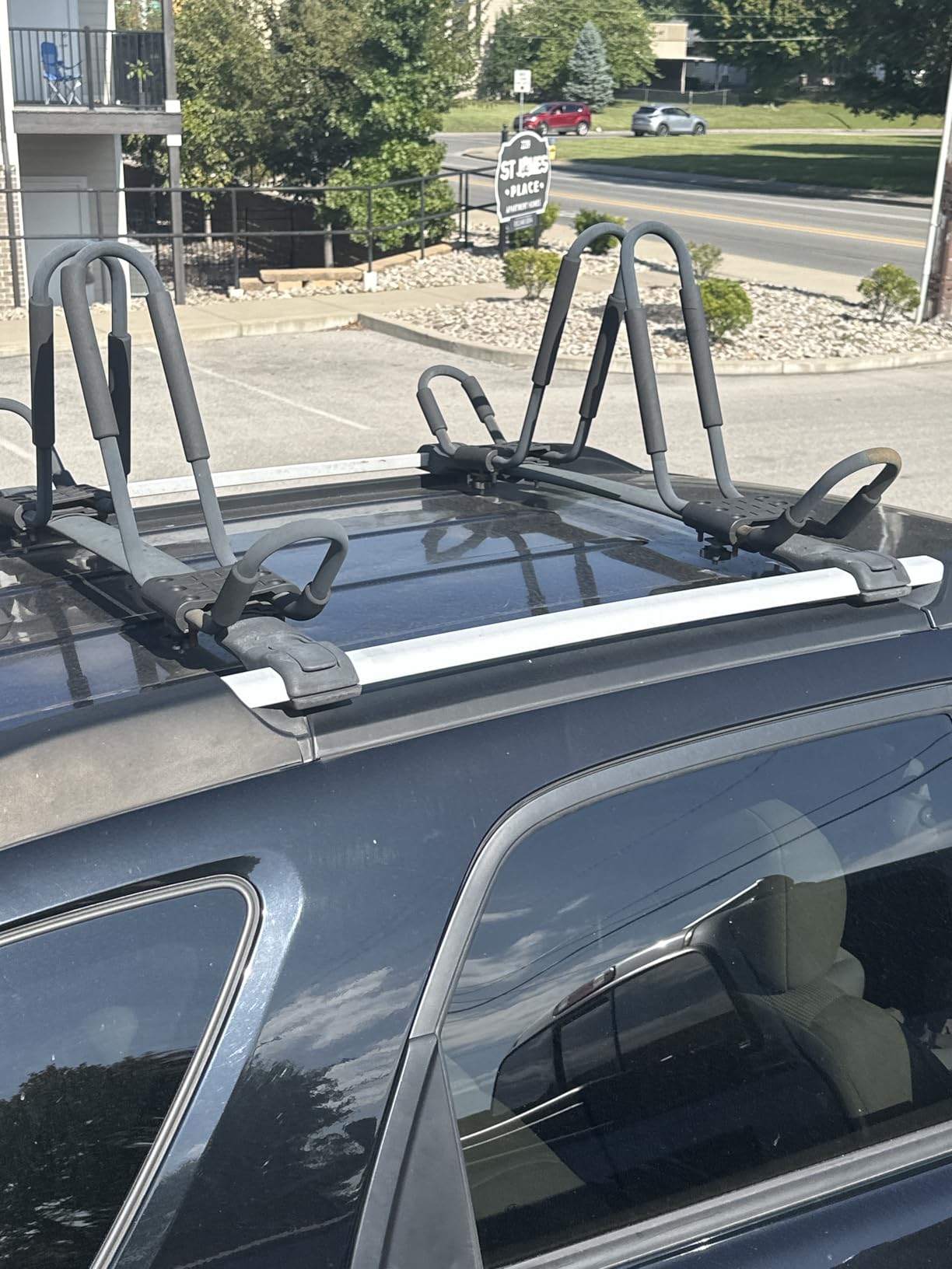 PIRIPARA Kayak Roof Rack 2 Pairs J-Bar Carrier Holder for Canoe, SUV, Cars, Truck, Surf Ski, Car Top Mount Racks for Trip, Set of 4 - Customer Photo 1