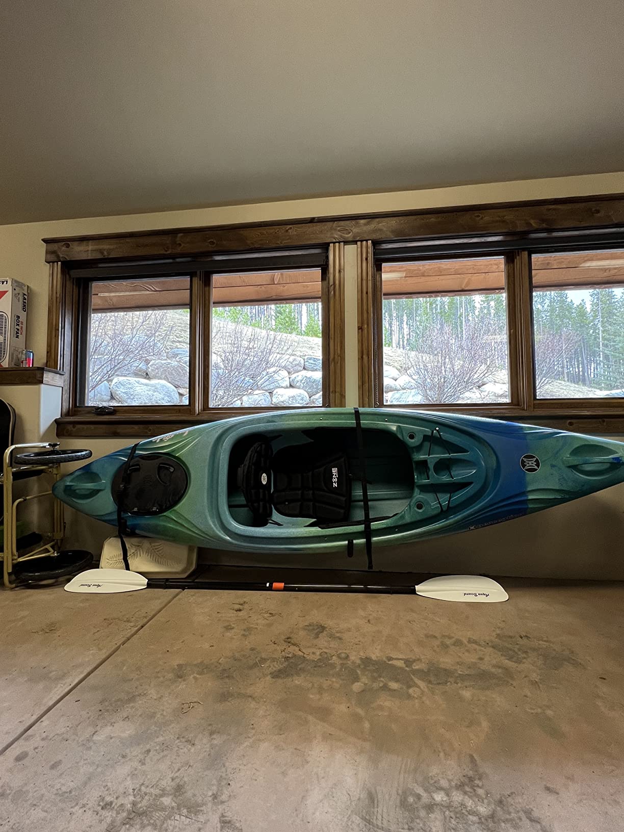 StoreYourBoard Roanoke Kayak Storage Rack, Holds 100 lbs, Kayak Wall Mount Hooks, Kayak Rack for Garage, Space Efficient Indoor Kayak Holder, Solid Steel, Protective Padding Customer Review StoreYourBoard Roanoke Kayak Storage Rack, Holds 100 lbs, Kayak Wall Mount Hooks, Kayak Rack for Garage, Space Efficient Indoor Kayak Holder, Solid Steel, Protective Padding - Customer Photo 1