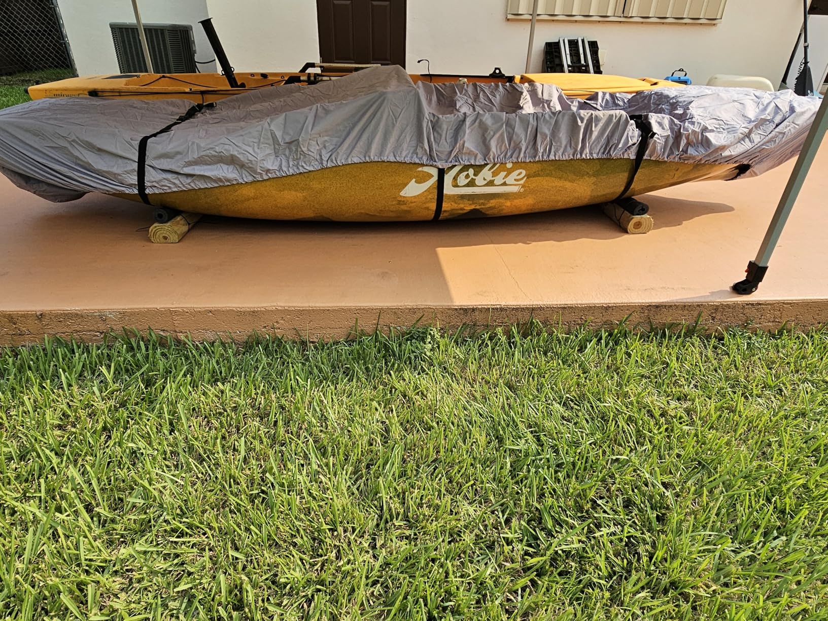 600D Kayak Cover,Heavy Duty Tear Resistant Canoe Cover, Waterproof & UV-Proof Trailerable Kayak Covers for Outdoor and Indoor Storage(Fits 10.8-12ft Black - Customer Photo 1