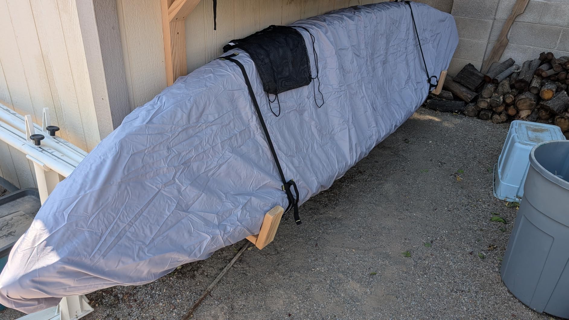 600D Kayak Cover,Heavy Duty Tear Resistant Canoe Cover, Waterproof & UV-Proof Trailerable Kayak Covers for Outdoor and Indoor Storage(Fits 10.8-12ft Black - Customer Photo 3