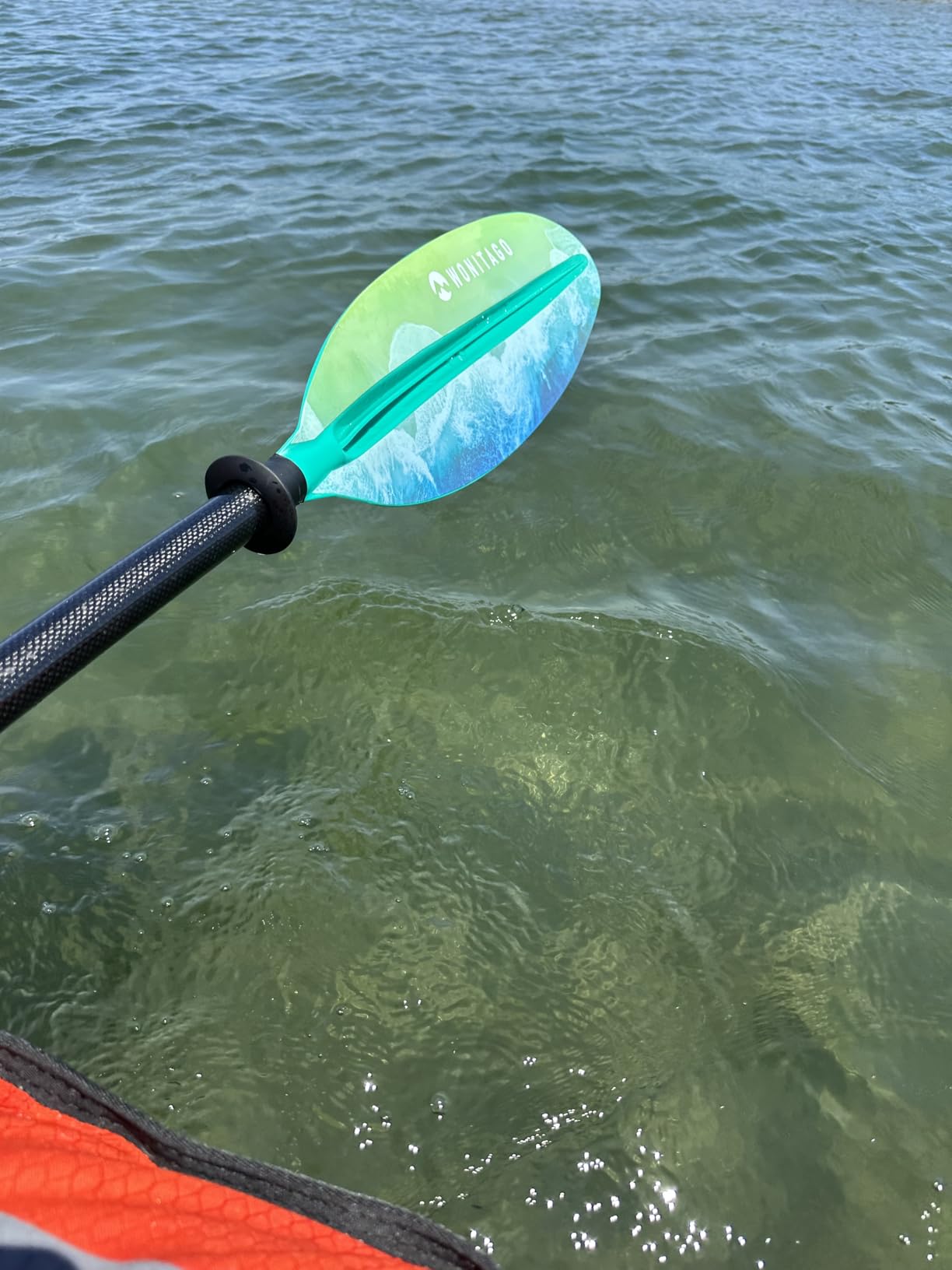Kayak Paddle Premium Carbon Fiber Paddle with Reinforced PP + Fiberglass Blade, Floating Adjustable Kayaking Oars, 3 Piece, 220-240 cm/86-94 Inches, 240-260 cm/94-102 Inches - Customer Photo 1
