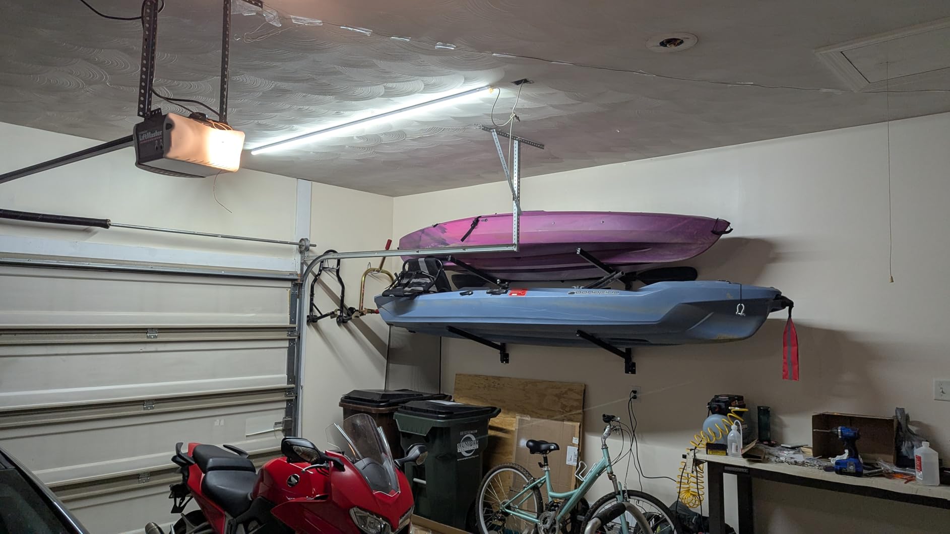 StoreYourBoard G-Kayak Wall Rack – Heavy-Duty Outdoor Kayak Rack for 2 Boats, Adjustable Storage Wall Mount Hanger, Space-Saving Outdoor Storage for Kayak Wall Mount - Holds 200 lbs - Silver Customer Review StoreYourBoard G-Kayak Wall Rack – Heavy-Duty Outdoor Kayak Rack for 2 Boats, Adjustable Storage Wall Mount Hanger, Space-Saving Outdoor Storage for Kayak Wall Mount - Holds 200 lbs - Silver - Customer Photo 1