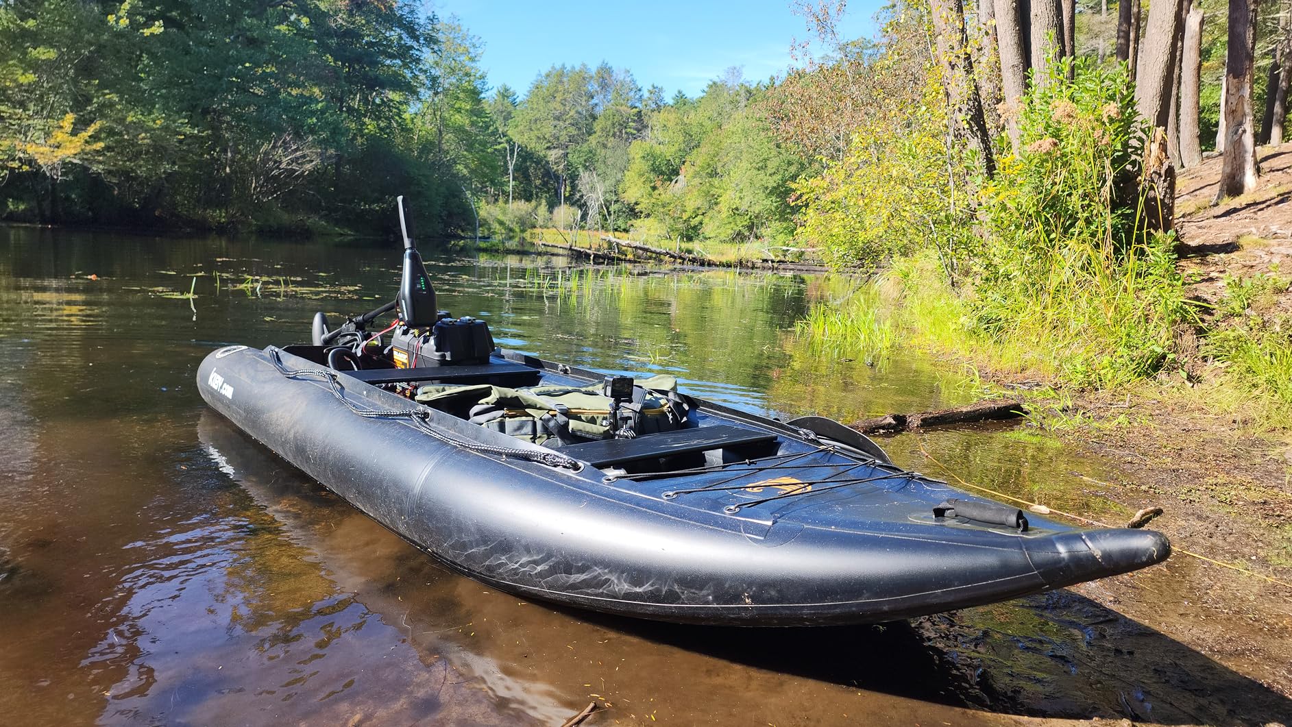 2 Person Inflatable Durable Fishing Kayak Armoured PVC Watercraft with Motor Mount Stern - 130'' x 43'' x 11.8 - Customer Photo 1