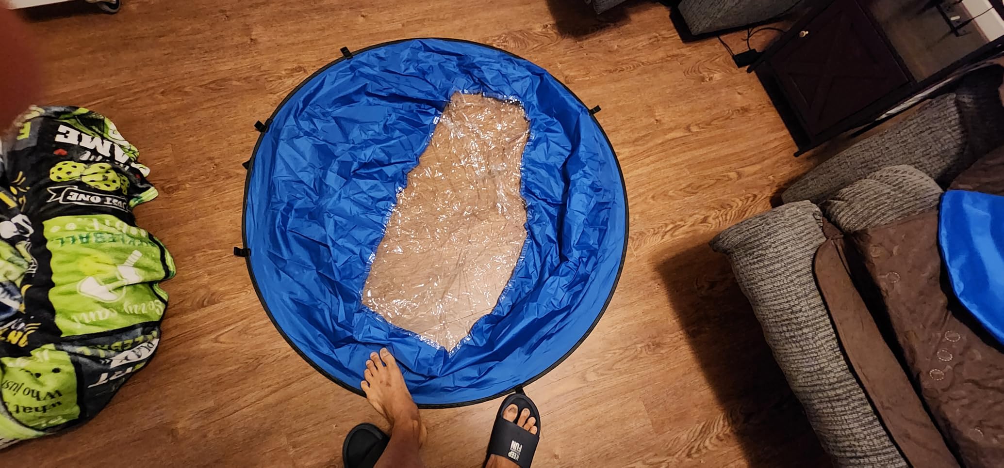 Kayak Wind Sail, Portable Foldable Durable Wind Sail with Transparent Window for Kayak Canoes (Blue) - Customer Photo 1