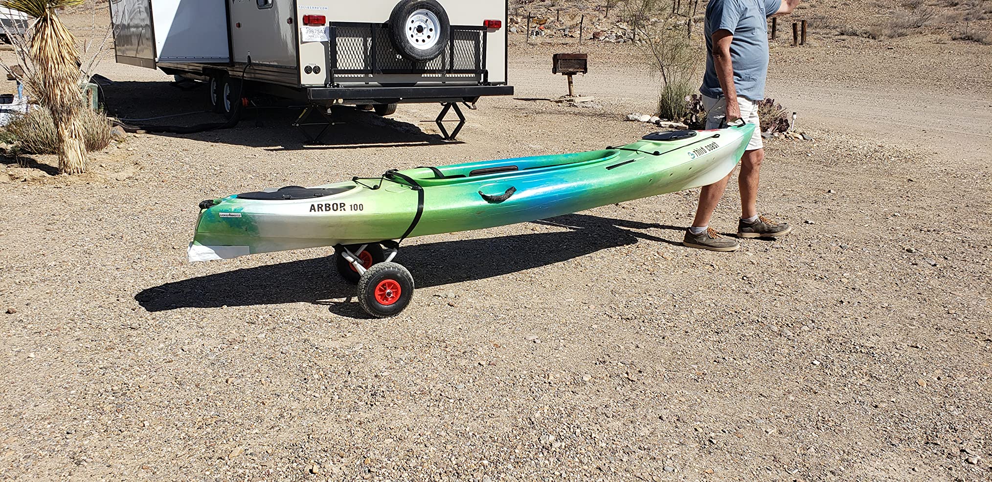 ABN Universal Kayak Carrier – Trolley for Carrying Kayaks, Canoes, Paddleboards, Float Mats, and Jon Boats customer photo 1