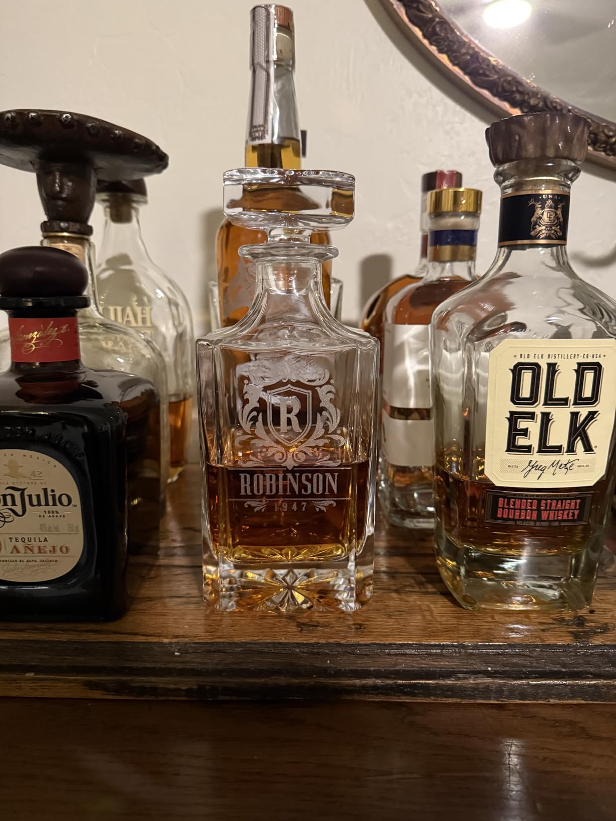 Personalized Whiskey Decanter Set - 5 Design Options - Custom Liquor 25 oz, 750ml Liquor Decanter w/Whiskey Glass Set Options, Birthday & Retirement Gifts for Men - Customer Photo 2