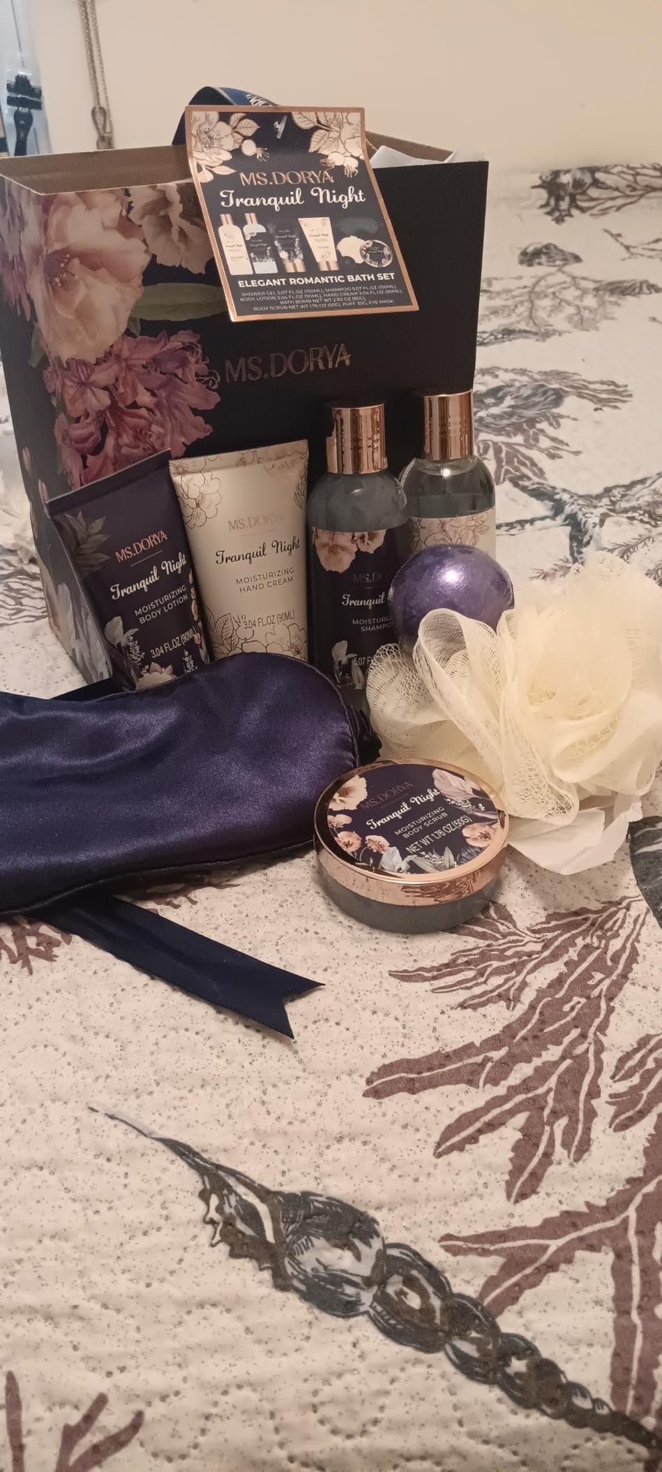 Valentines Day Gifts for Her - Spa Bath Gift Set with Body Lotion, Shower Gel, Hand Cream & Body Scrub - Lavender Chamomile Scent Self Care Gifts for Women Mom Wife Girlfriend - Relaxing Home Spa Kit - Customer Photo 1